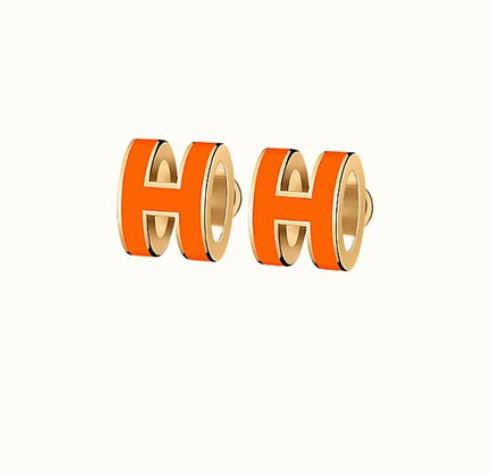 [Rani Jewelry]MINI POP H EARRINGS ORANGE