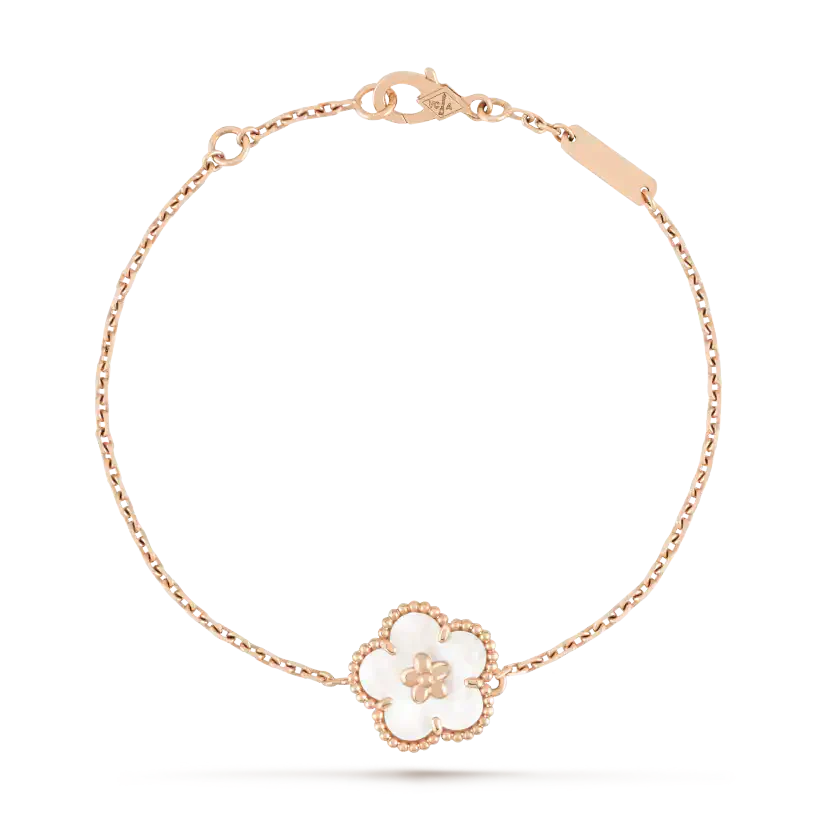 [Rani Jewelry]LUCKY WHITE MOP PLUM BLOSSOM  BRACELET