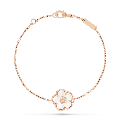 [Rani Jewelry]LUCKY WHITE MOP PLUM BLOSSOM  BRACELET