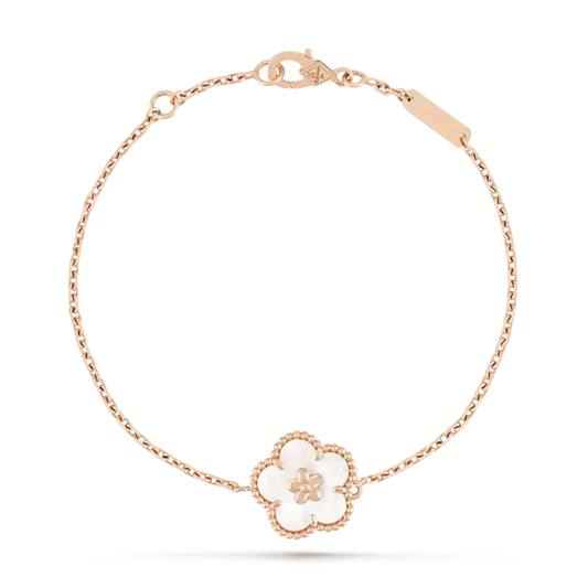 [Rani Jewelry]LUCKY WHITE MOP PLUM BLOSSOM  BRACELET