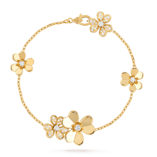 [Rani Jewelry]FRIVOLE GOLD 5 FLOWERS BRACELET