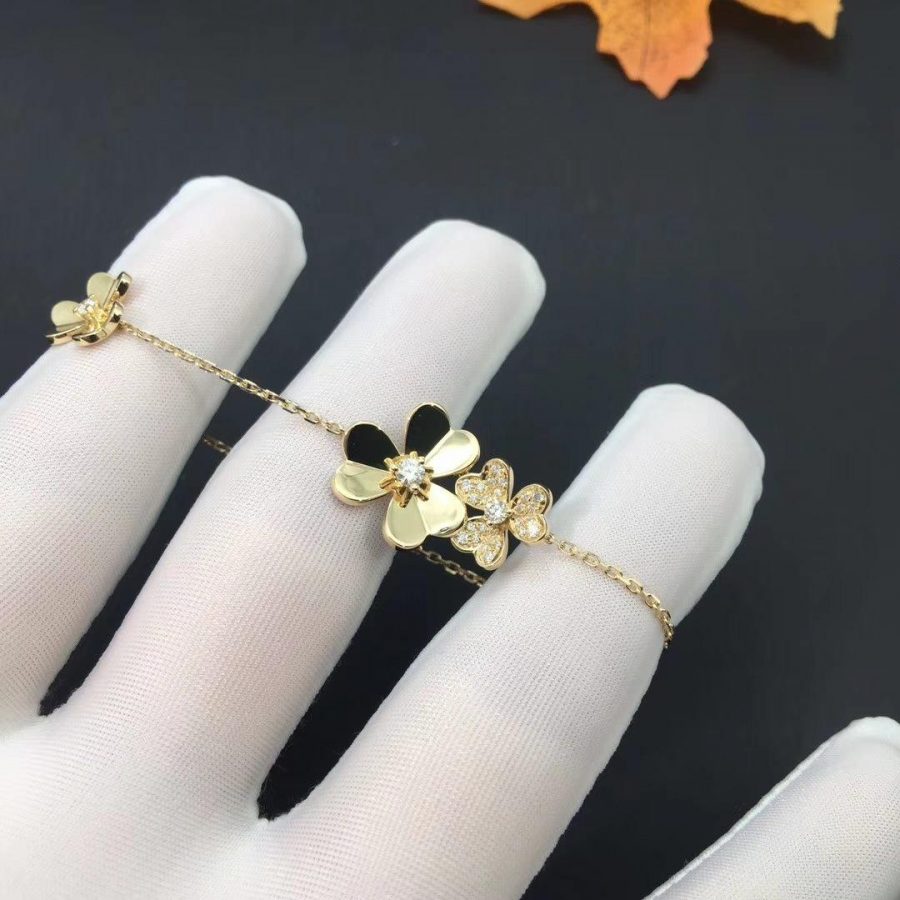 [Rani Jewelry]FRIVOLE GOLD 5 FLOWERS BRACELET