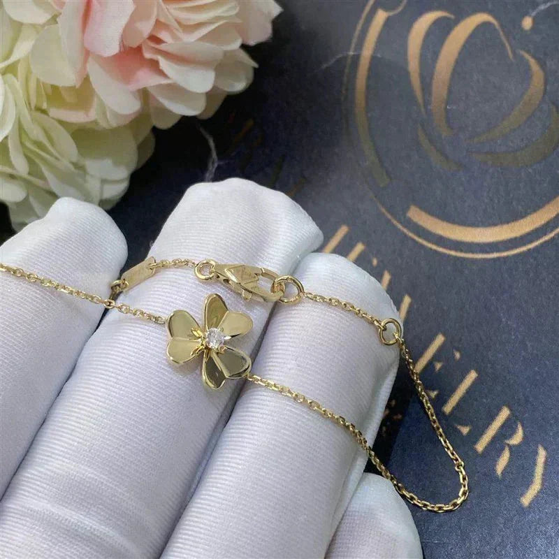 [Rani Jewelry]FRIVOLE GOLD FLOWER PINK MALACHITE BRACELET