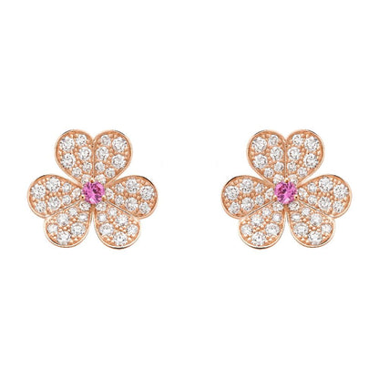 [Rani Jewelry]FRIVOLE PINK GOLD FLOWER DIAMOND EARRINGS