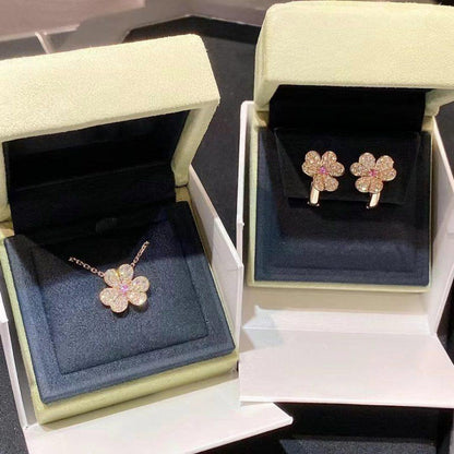 [Rani Jewelry]FRIVOLE PINK GOLD FLOWER DIAMOND EARRINGS