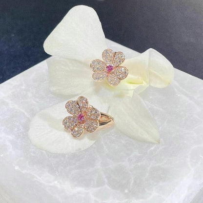 [Rani Jewelry]FRIVOLE PINK GOLD FLOWER DIAMOND EARRINGS