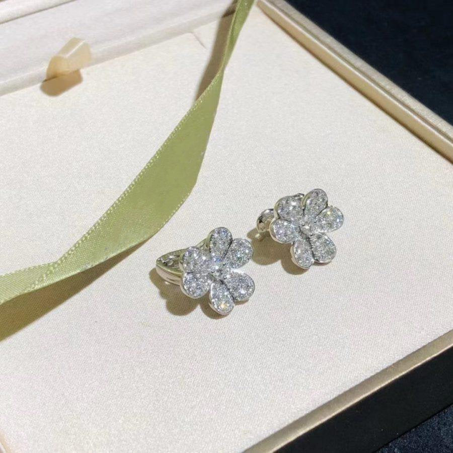 [Rani Jewelry]FRIVOLE SILVER FLOWER DIAMOND EARRINGS