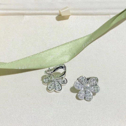 [Rani Jewelry]FRIVOLE SILVER FLOWER DIAMOND EARRINGS