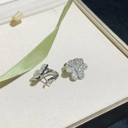 [Rani Jewelry]FRIVOLE SILVER FLOWER DIAMOND EARRINGS