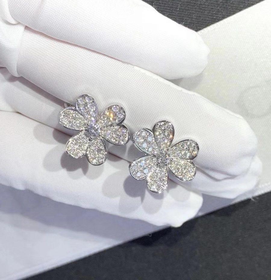 [Rani Jewelry]FRIVOLE SILVER FLOWER DIAMOND EARRINGS