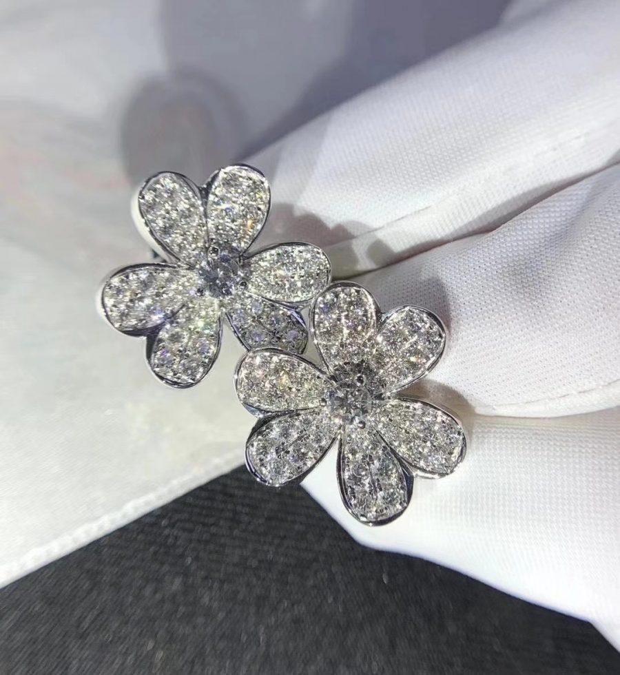 [Rani Jewelry]FRIVOLE SILVER FLOWER DIAMOND EARRINGS