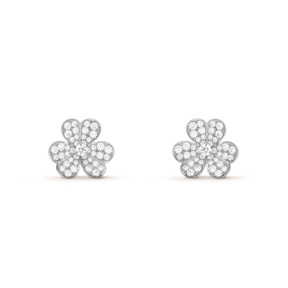 [Rani Jewelry]FRIVOLE SILVER FLOWER DIAMOND EARRINGS