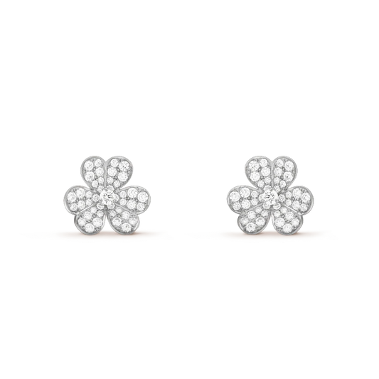 [Rani Jewelry]FRIVOLE SILVER FLOWER DIAMOND EARRINGS
