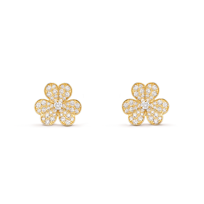 [Rani Jewelry]FRIVOLE GOLD FLOWER DIAMOND EARRINGS