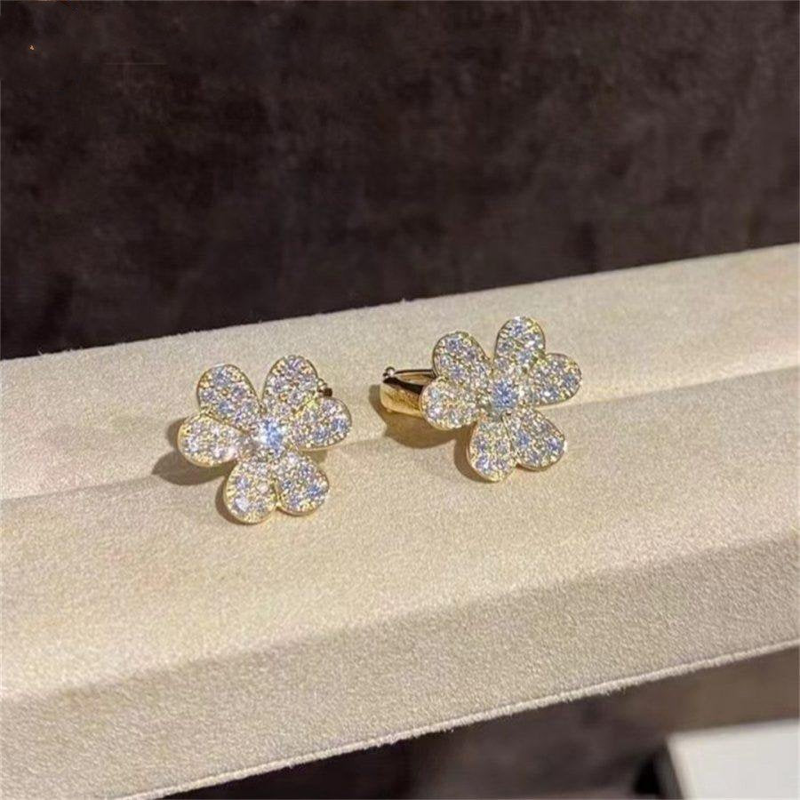 [Rani Jewelry]FRIVOLE GOLD FLOWER DIAMOND EARRINGS