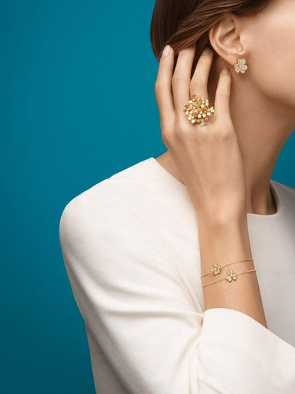 [Rani Jewelry]FRIVOLE GOLD FLOWER DIAMOND EARRINGS