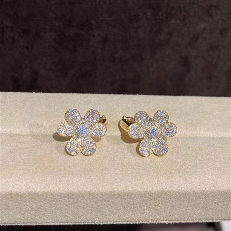 [Rani Jewelry]FRIVOLE GOLD FLOWER DIAMOND EARRINGS