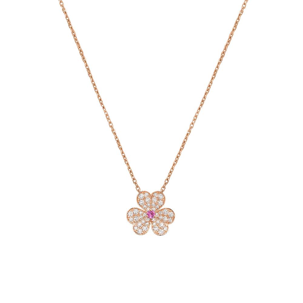 [Rani Jewelry]FRIVOLE ROSE GOLD FLOWER DIAMOND NECKLACE