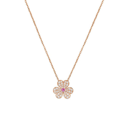 [Rani Jewelry]FRIVOLE ROSE GOLD FLOWER DIAMOND NECKLACE