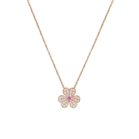 [Rani Jewelry]FRIVOLE ROSE GOLD FLOWER DIAMOND NECKLACE