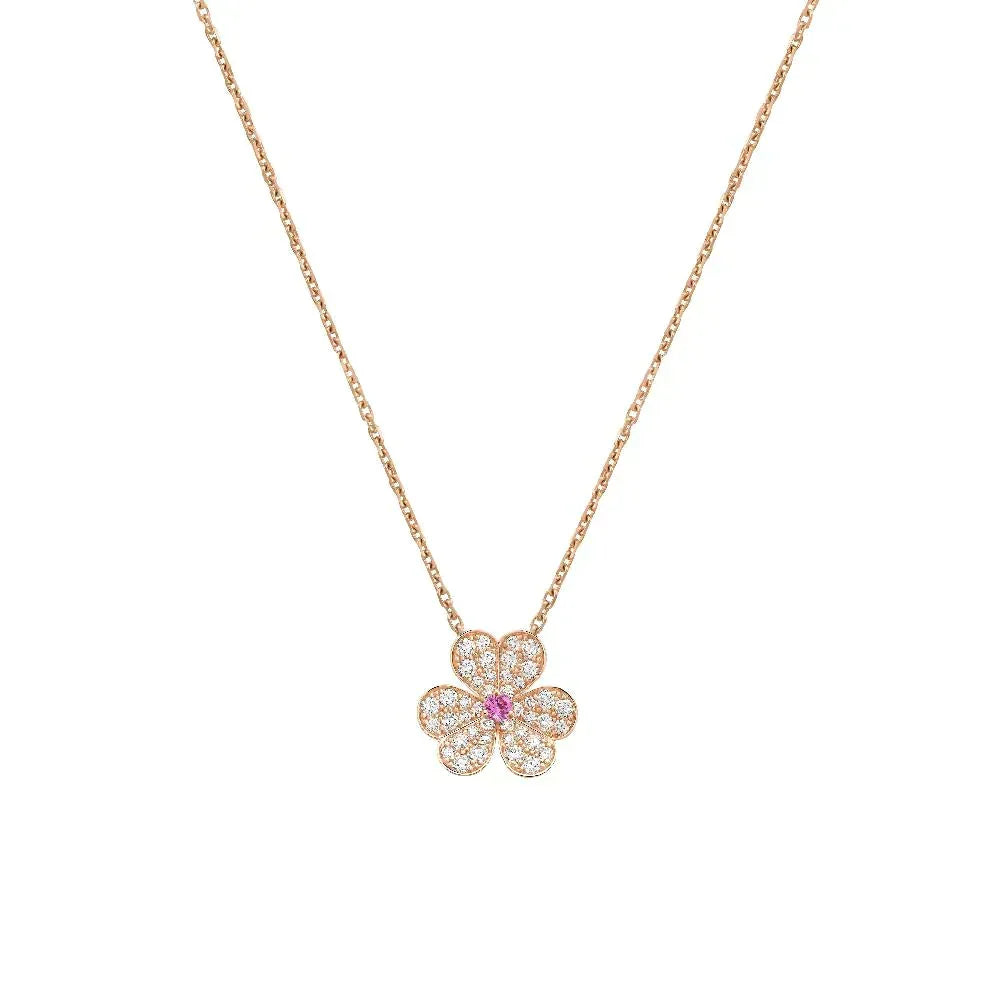 [Rani Jewelry]FRIVOLE ROSE GOLD FLOWER DIAMOND NECKLACE