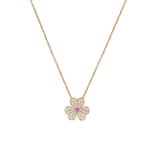 [Rani Jewelry]FRIVOLE ROSE GOLD FLOWER DIAMOND NECKLACE