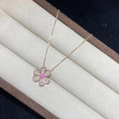 [Rani Jewelry]FRIVOLE ROSE GOLD FLOWER DIAMOND NECKLACE