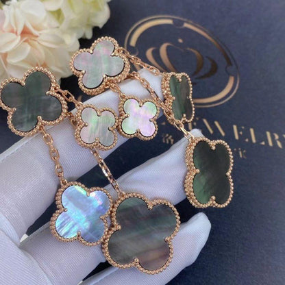 [Rani Jewelry]CLOVER EARRINGS DARK MOP 4 MOTIFS ROSE GOLD