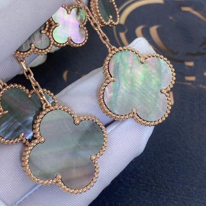 [Rani Jewelry]CLOVER EARRINGS DARK MOP 4 MOTIFS ROSE GOLD