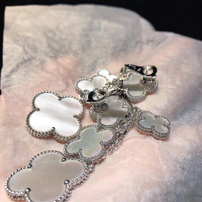 [Rani Jewelry]CLOVER EARRINGS WHITE MOP 4 MOTIFS SILVER