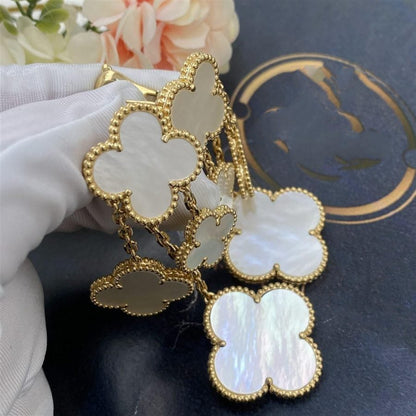[Rani Jewelry]CLOVER EARRINGS WHITE MOP 4 MOTIFS GOLD