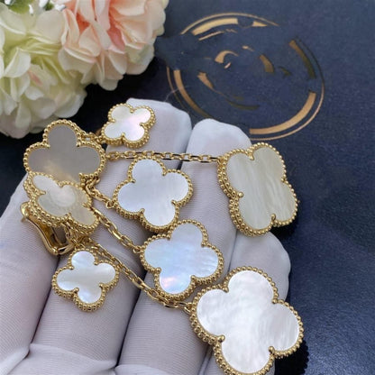 [Rani Jewelry]CLOVER EARRINGS WHITE MOP 4 MOTIFS GOLD