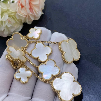 [Rani Jewelry]CLOVER EARRINGS WHITE MOP 4 MOTIFS GOLD