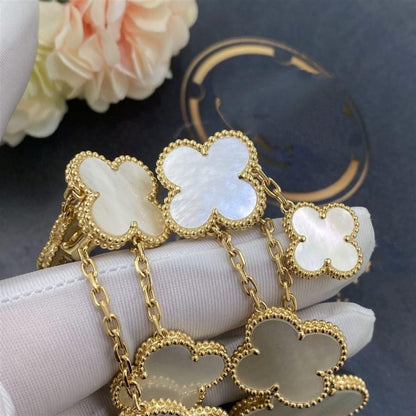 [Rani Jewelry]CLOVER EARRINGS WHITE MOP 4 MOTIFS GOLD