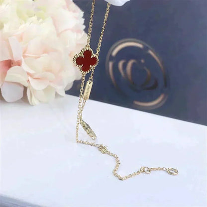 [Rani Jewelry]CLOVER  CARNELIAN SINGLE FLOWER BRACELET