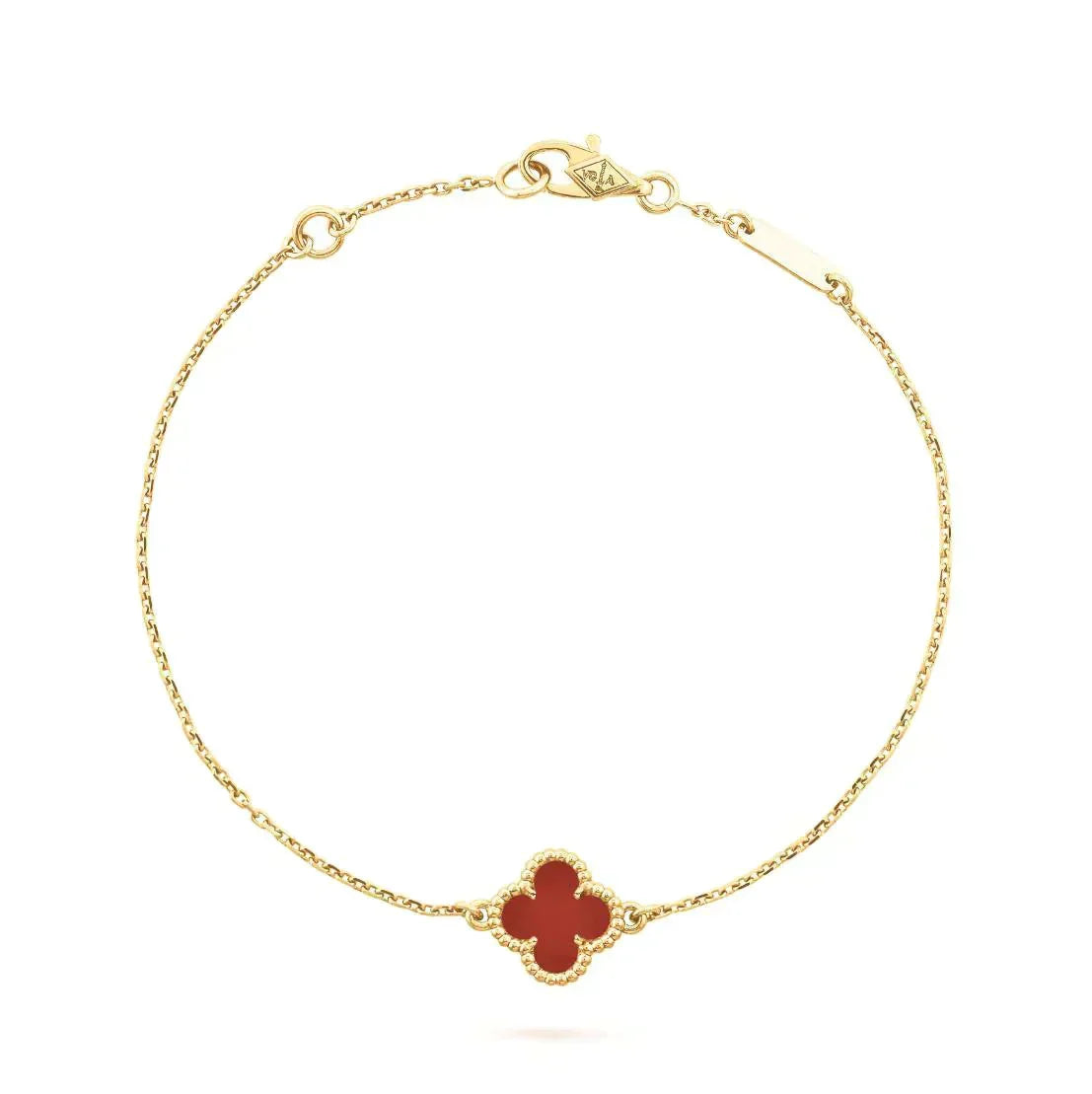 [Rani Jewelry]CLOVER  CARNELIAN SINGLE FLOWER BRACELET