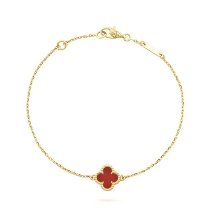 [Rani Jewelry]CLOVER  CARNELIAN SINGLE FLOWER BRACELET
