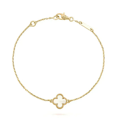 [Rani Jewelry] Clover White Mother-of-Pearl & JUSTE Bracelet Stack Set