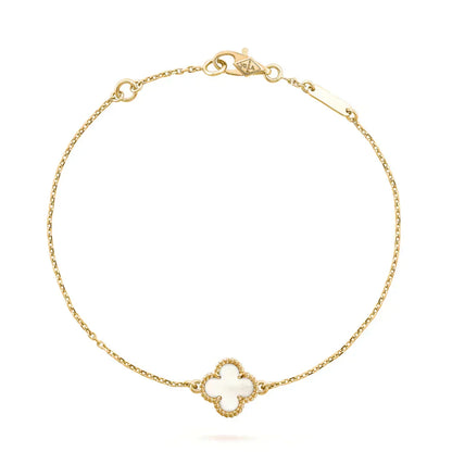 [Rani Jewelry]CLOVER WHITE MOP SINGLE FLOWER BRACELET
