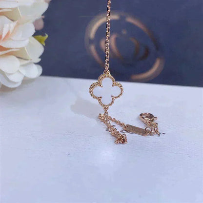[Rani Jewelry]CLOVER WHITE MOP SINGLE FLOWER BRACELET