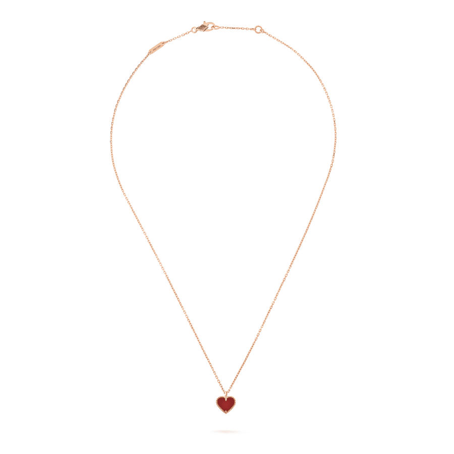 [Rani Jewelry]SWEET CLOVER CARNELIAN HEART NECKLACE