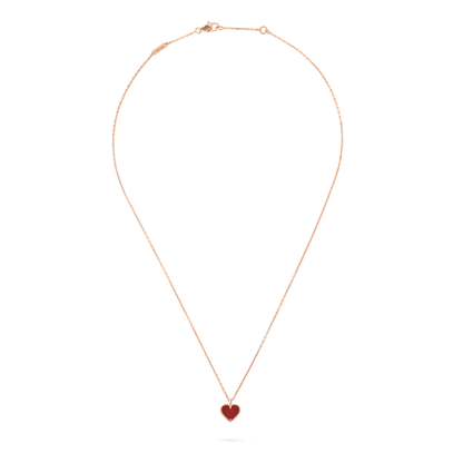 [Rani Jewelry]SWEET CLOVER CARNELIAN HEART NECKLACE