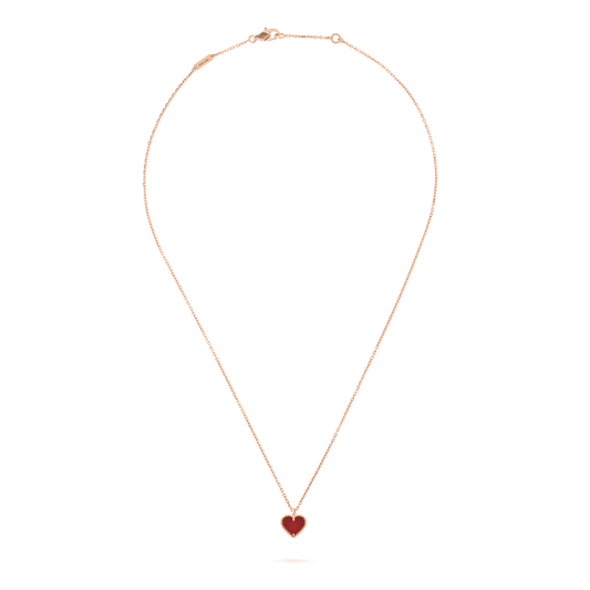 [Rani Jewelry]SWEET CLOVER CARNELIAN HEART NECKLACE