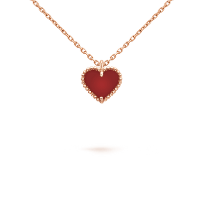 [Rani Jewelry]SWEET CLOVER CARNELIAN HEART NECKLACE