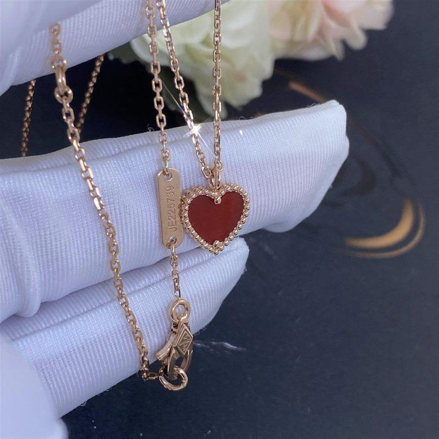 [Rani Jewelry]SWEET CLOVER CARNELIAN HEART NECKLACE