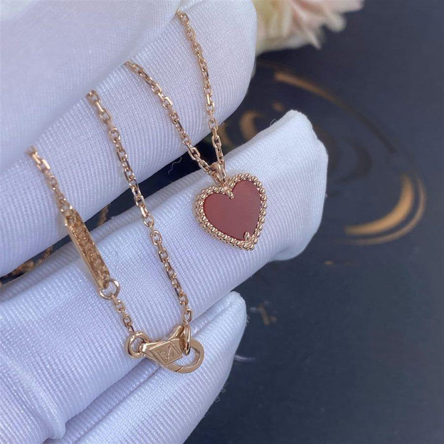 [Rani Jewelry]SWEET CLOVER CARNELIAN HEART NECKLACE