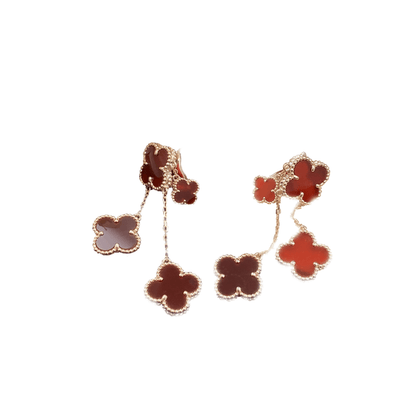 [Rani Jewelry]CLOVER EARRINGS CARNELIAN 4 MOTIFS PINK GOLD