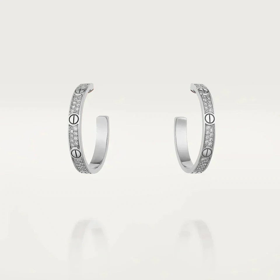 [Rani Jewelry] LOVE EARRINGS 3.6MM DIAMOND PAVED