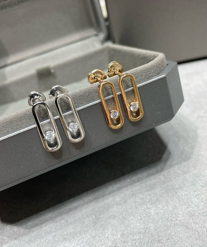 [Rani Jewelry]MOVE UNO SMALL 1 DIAMOND EARRINGS
