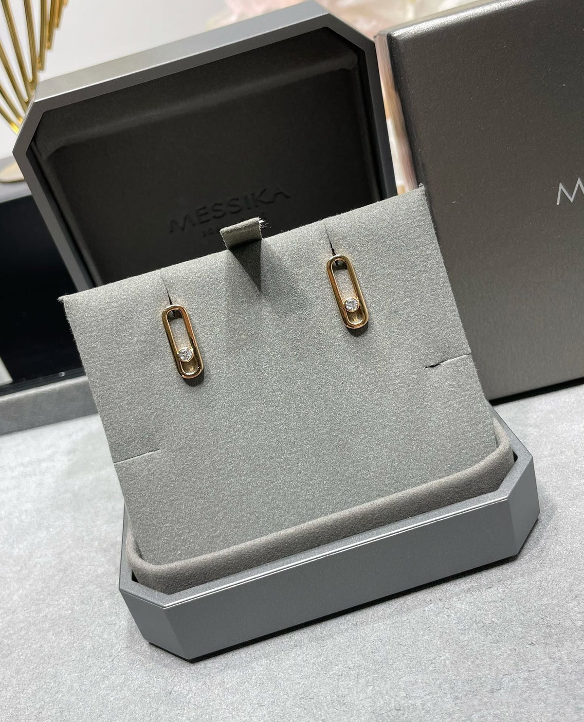 [Rani Jewelry]MOVE UNO SMALL 1 DIAMOND EARRINGS